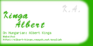 kinga albert business card